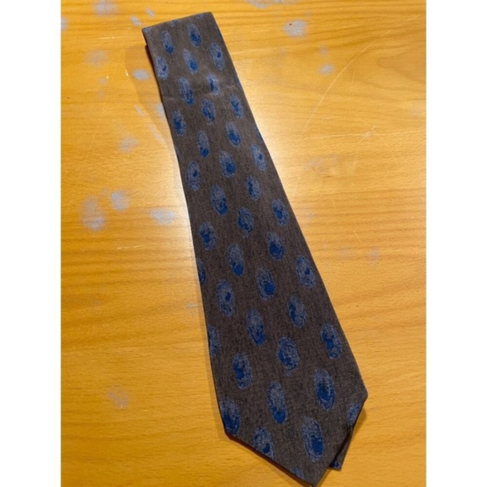 Italian 100%‎ Silk Torriani  56" Necktie Brown Blue Dot Pattern Designer Classic
